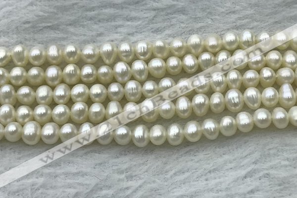 FWP41 14.5 inches 4mm - 5mm potato white freshwater pearl strands