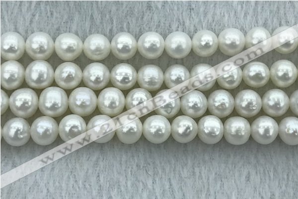 FWP91 15 inches 8mm - 9mm potato white freshwater pearl strands