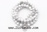 GMN7000 8mm white howlite 108 mala beads wrap bracelet necklaces