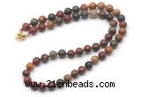 GMN7775 18 - 36 inches 8mm, 10mm round picasso jasper beaded necklaces