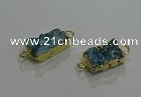NGC1225 10*14mm - 12*16mm rectangle druzy agate gemstone connectors
