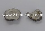 NGC1250 30*40mm - 40*45mm freefrom druzy agate connectors wholesale