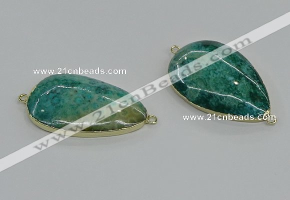 NGC1911 25*30mm - 30*40mm flat teardrop fossil coral connectors