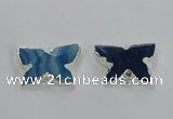 NGC250 22*30mm carved butterfly agate connectors wholesale