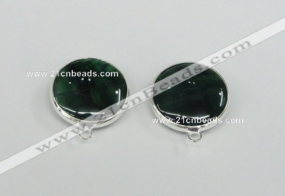 NGC383 18mm flat round agate gemstone connectors wholesale