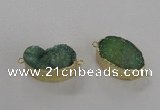 NGC475 20*30mm oval druzy agate gemstone connectors wholesale