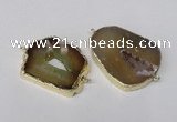 NGC478 25*30mm - 35*40mm freefrom druzy agate gemstone connectors