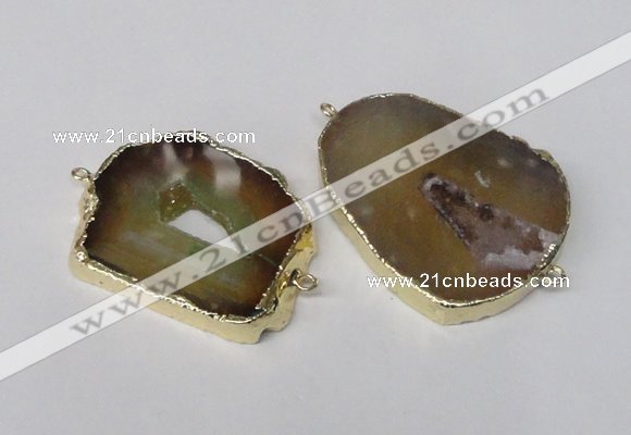 NGC478 25*30mm - 35*40mm freefrom druzy agate gemstone connectors