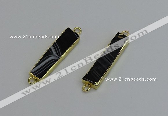 NGC5072 8*35mm - 10*40mm rectangle agate gemstone connectors