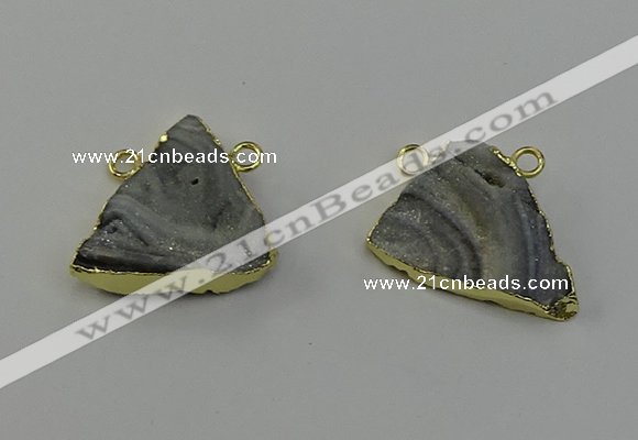 NGC5262 22*30mm - 25*30mm triangle druzy agate connectors