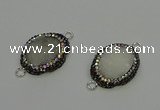 NGC5333 22*28mm oval plated druzy agate connectors wholesale