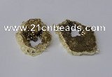NGC536 25*35mm - 35*45mm plated druzy agate gemstone connectors