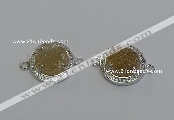 NGC5426 20mm coin druzy agate gemstone connectors wholesale