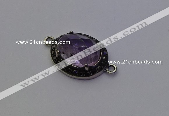 NGC5527 16*20mm oval light amethyst connectors wholesale