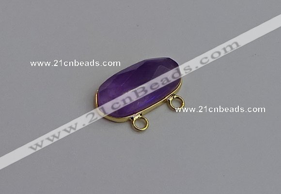 NGC5812 13*25mm faceted oval amethyst connectors wholesale