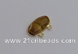 NGC5822 13*25mm faceted oval yellow tiger eye connectors wholesale