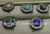 NGC6046 16mm coin mixed gemstone connectors wholesale