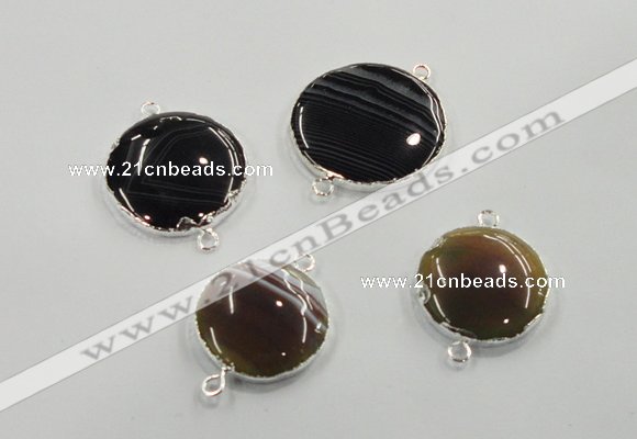 NGC61 30mm - 40mm flat round agate connectors wholesale