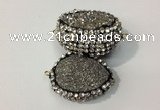 NGC635 20*28mm - 25*30mm freeform plated druzy agate connectors