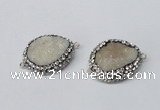 NGC639 20*28mm - 25*30mm freeform plated druzy agate connectors