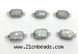 NGC7031 11*15mm faceted rectangle moonstone connectors