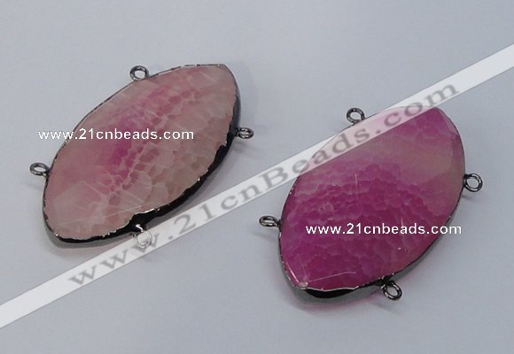NGC960 30*55mm faceted marquise agate connectors wholesale
