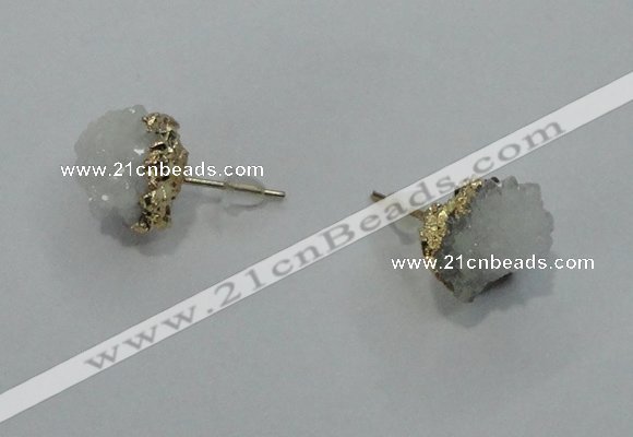 NGE01 8*12mm - 10*14mm nuggets druzy quartz earrings wholesale