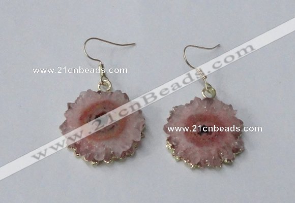 NGE131 18*20mm - 20*25mm freeform druzy agate gemstone earrings