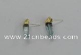 NGE255 5*18mm - 6*22mm sticks dyed white crystal earrings