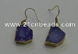 NGE322 10*14mm - 12*16mm freeform druzy agate gemstone earrings