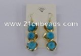 NGE395 10*32mm - 12*38mm druzy agate gemstone earrings