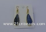 NGE5104 12*25mm flat teardrop blue kyanite earrings wholesale