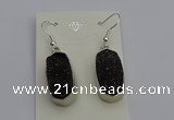 NGE5127 10*22mm - 12*25mm freeform plated druzy quartz earrings