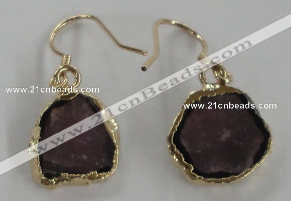 NGE52 10*12mm - 13*15mm freeform tourmaline gemstone earrings