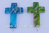 NGP05 5PCS 40*60mm cross dyed imperial jasper pendants wholesale