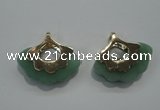 NGP1072 8*25*28mm gree aventurine pendants with brass setting