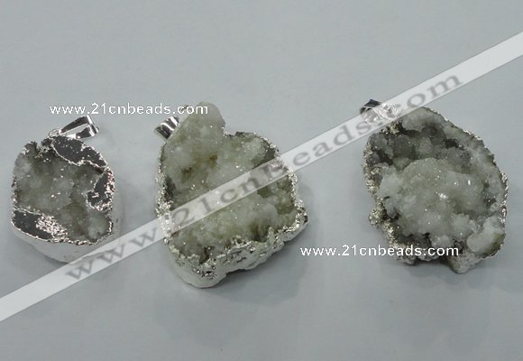 NGP1332 25*30mm - 35*45mm freeform agate pendants with brass setting