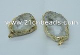 NGP1422 35*45mm - 45*55mm freeform plated druzy agate pendants
