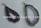 NGP1427 30*45mm - 45*55mm freeform plated druzy agate pendants