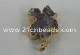 NGP1468 30*35mm - 35*40mm starfish druzy amethyst gemstone pendants
