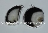 NGP1475 35*45mm - 45*55mm freeform druzy agate gemstone pendants