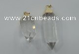 NGP1547 18*35mm - 15*50mm faceted nuggets white crystal pendants