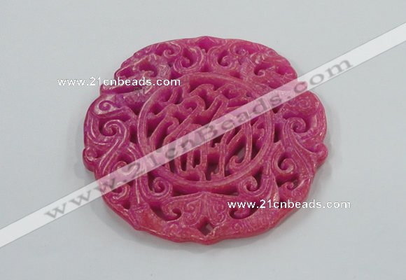 NGP1608 66*66mm Carved dyed natural hetian jade pendants wholesale