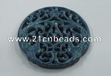 NGP1647 65*65mm Carved dyed natural hetian jade pendants wholesale