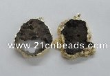 NGP1676 40*45mm - 45*60mm freeform plated druzy agate pendants