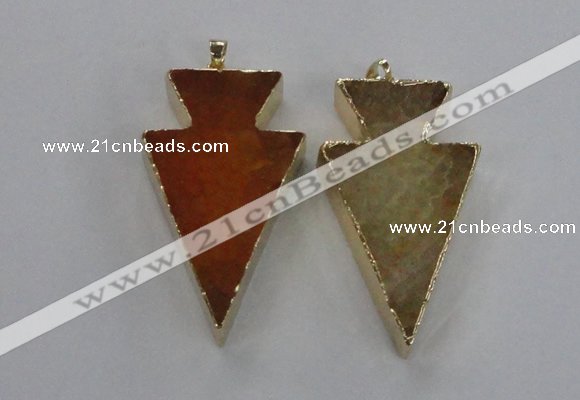 NGP1714 28*50mm - 30*55mm arrowhead agate gemstone pendants