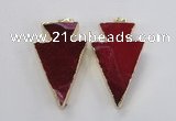NGP1715 28*50mm - 30*55mm arrowhead agate gemstone pendants