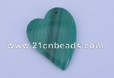 NGP174 2pcs 30*40mm heart synthetic malachite gemstone pendants