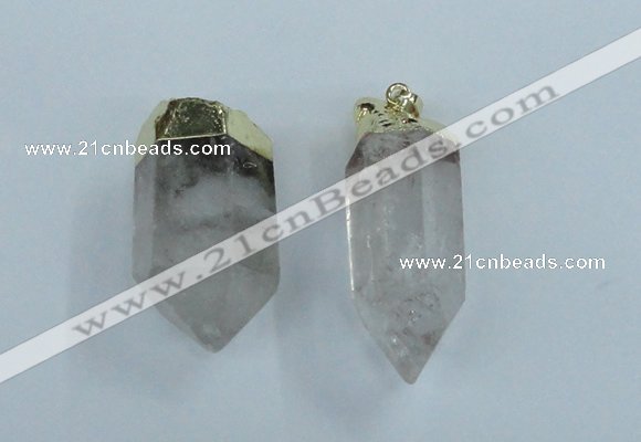 NGP1762 15*35mm - 25*40mm faceted nuggets white crystal pendants