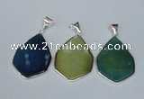 NGP1793 25*40mm freeform agate gemstone pendants wholesale